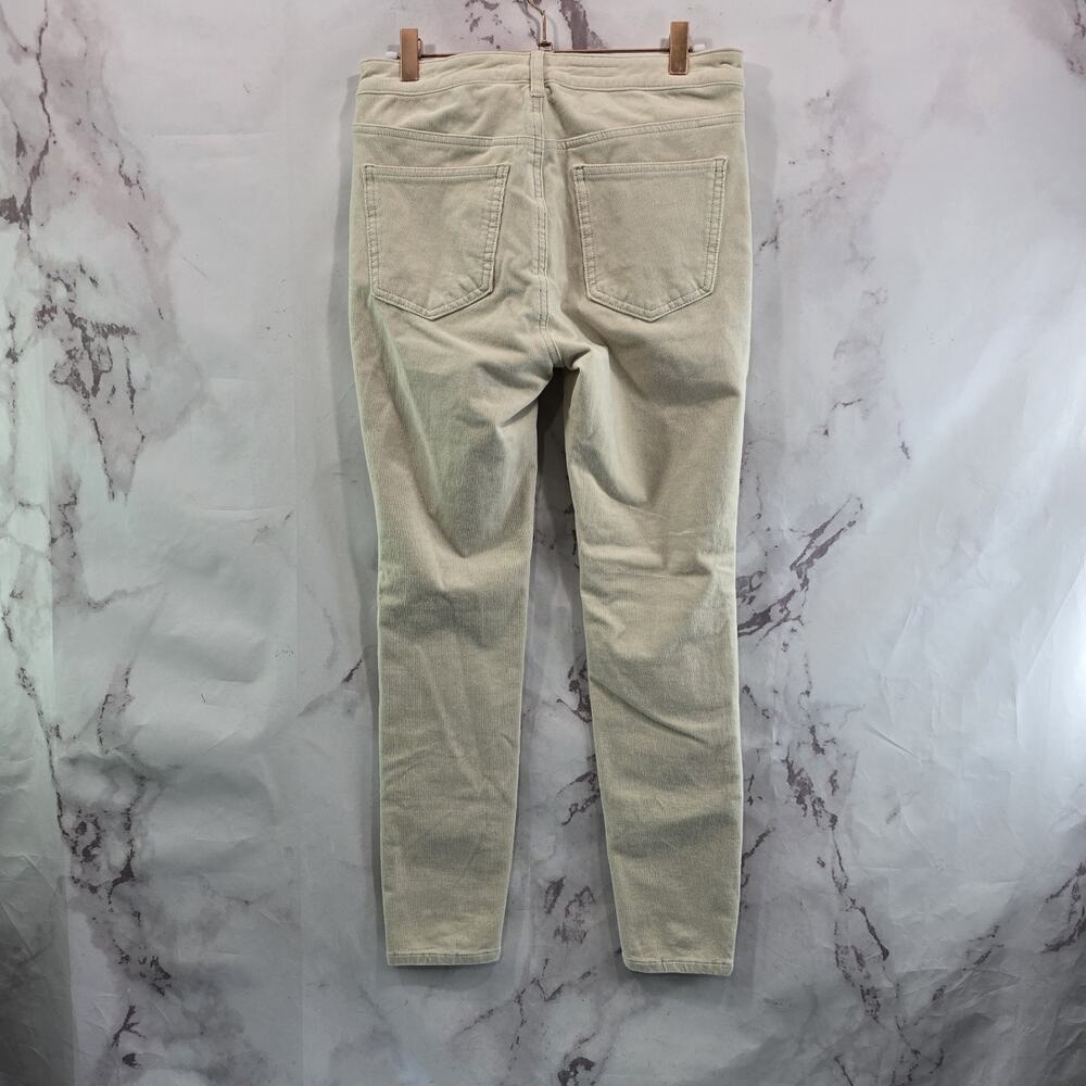 Anthropologie Pants Women 27 Cream Corduroy Skinny High Rise Crop Pilcro Slim